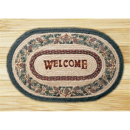 EARTH RUGS Pinecone Welcome Oval Patch 65081PW
